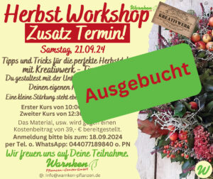 [AUSGEBUCHT] Herzliche Einladung zu unserem Herbst – Workshop